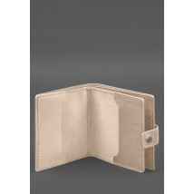 Leather wallet cover for a reserve officer's military ID (wide document) Light beige