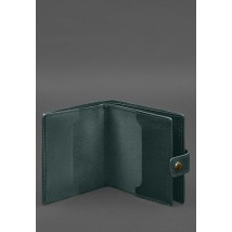 Leather wallet cover for a reserve officer's military ID (wide document) Green