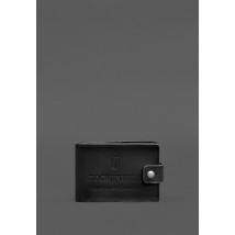 Кожаная обложка-портмоне для удостоверения участника боевых действий (УБД картонный документ) Черная