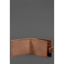 Шкіряна обкладинка-портмоне для посвідчення учасника бойових дій (УБД картонний документ) Світло-коричнева