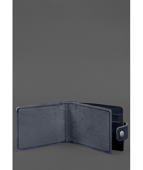 Шкіряна обкладинка-портмоне для посвідчення учасника бойових дій (УБД картонний документ) Темно-синя