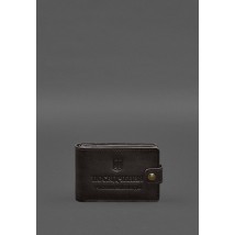 Шкіряна обкладинка- портмоне для посвідчення учасника бойових дій (УБД) Темно-коричнева