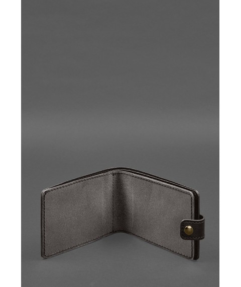 Leather wallet cover for ID card of combat participant (UBD) Dark brown