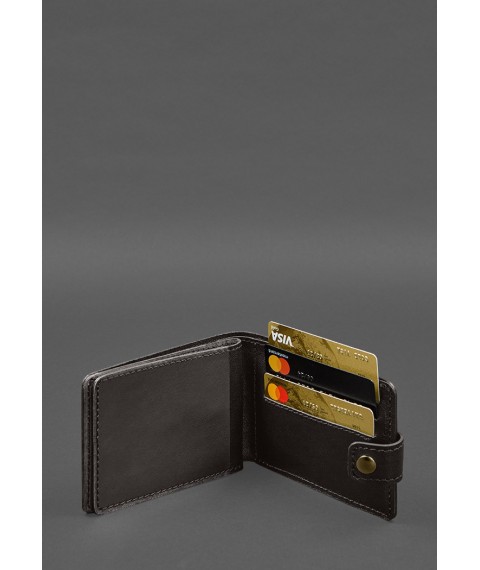 Leather wallet cover for ID card of combat participant (UBD) Dark brown