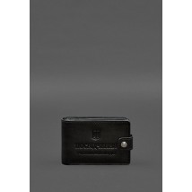 Шкіряна обкладинка- портмоне для посвідчення учасника бойових дій (УБД) Чорна