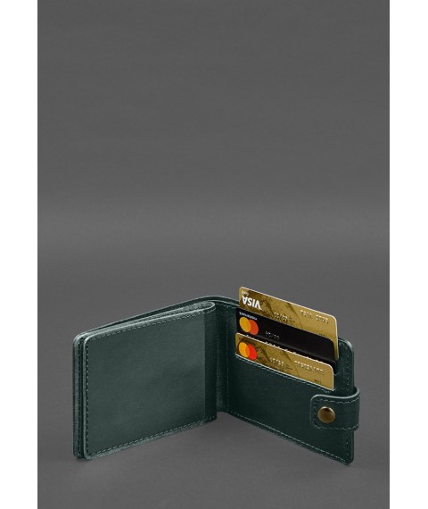 Leather wallet-cover for combat participant ID (UCD) Green