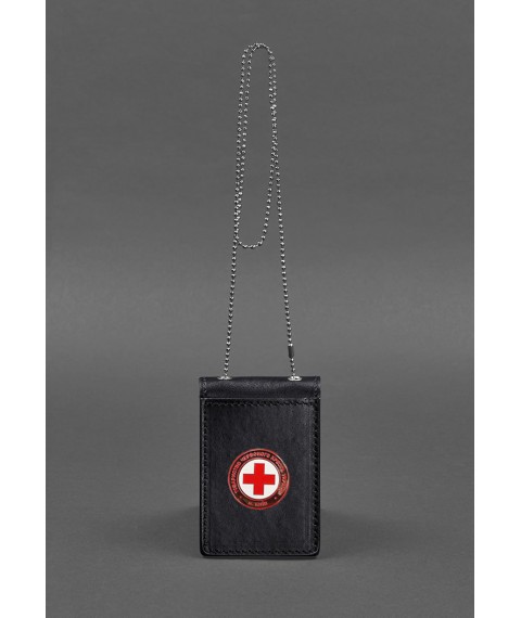 Leather cover on a chain for Red Cross ID