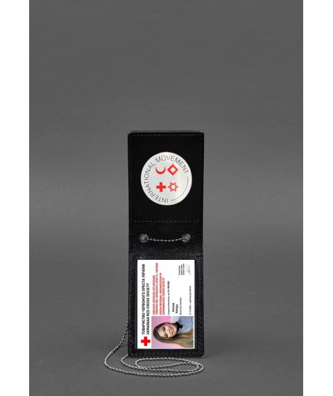 Leather cover on a chain for Red Cross ID