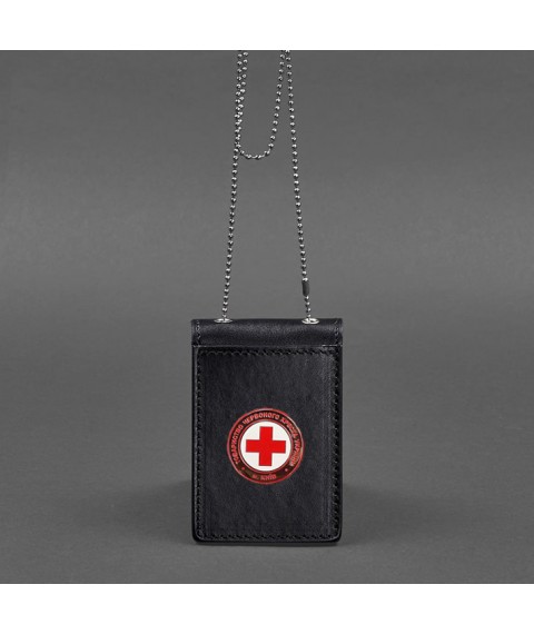Leather cover on a chain for Red Cross ID