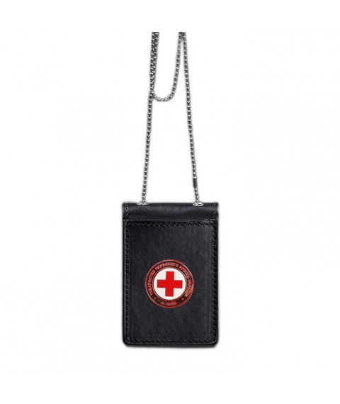 Leather cover on a chain for Red Cross ID