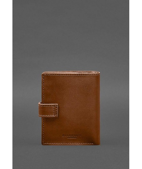 Leather passport wallet cover with the coat of arms of Ukraine 25.0 Light brown