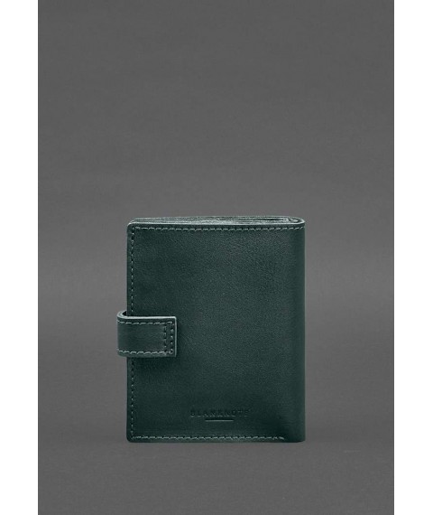 Leather passport wallet cover with the coat of arms of Ukraine 25.0 Green