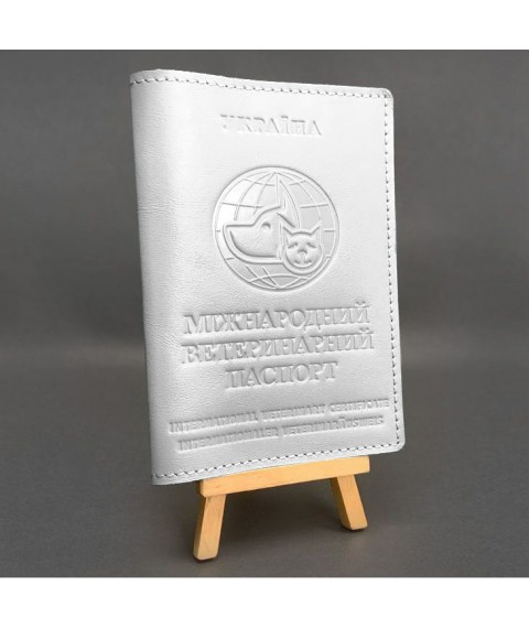 White leather cover for veterinary passport