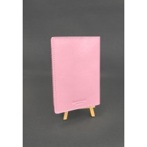Кожаная обложка на ветеринарный паспорт розовая