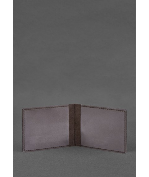 Leather cover for military service veteran ID card, dark brown