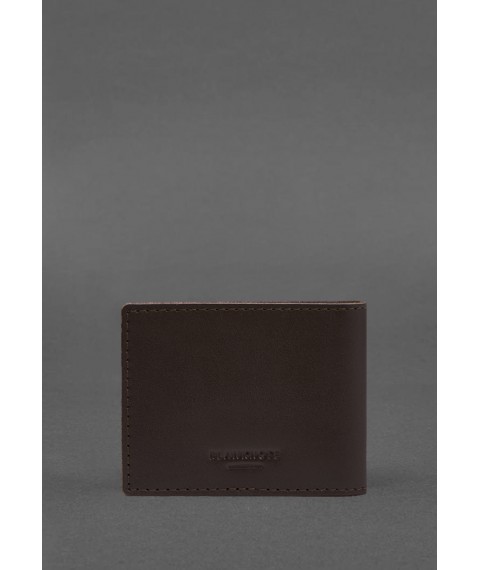 Leather cover for military service veteran ID card, dark brown