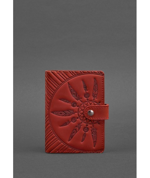 Women's leather passport cover coral 3.0 Indie