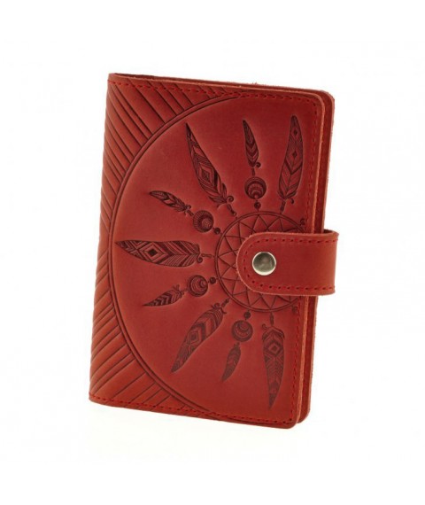 Women's leather passport cover coral 3.0 Indie