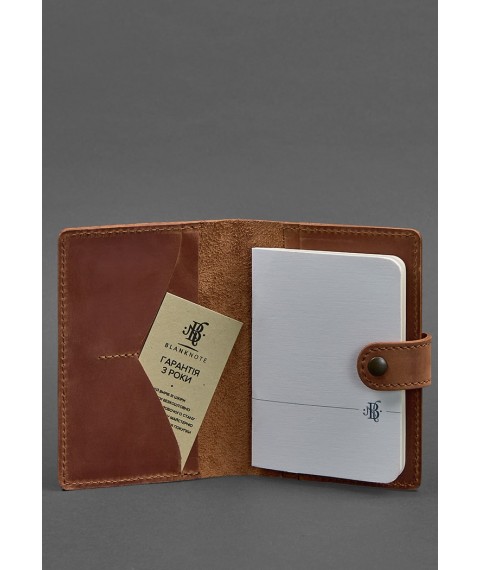 Жіноча шкіряна обкладинка для паспорта 3.0 Інді коричнева
