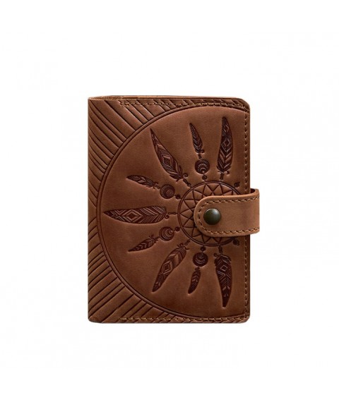 Жіноча шкіряна обкладинка для паспорта 3.0 Інді коричнева