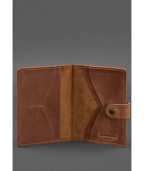Leather passport cover 3.0 light brown Crazy Horse
