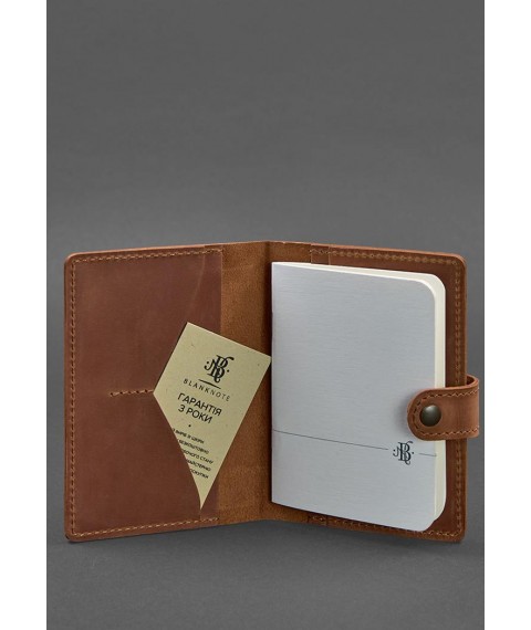 Leather passport cover 3.0 light brown Crazy Horse
