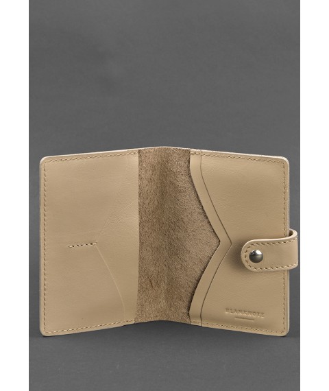 Leather passport cover 3.0 light beige