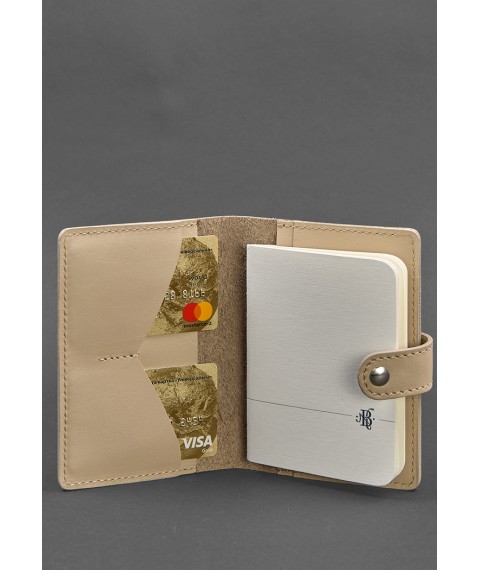 Leather passport cover 3.0 light beige