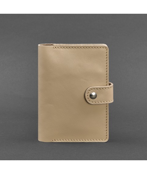 Leather passport cover 3.0 light beige