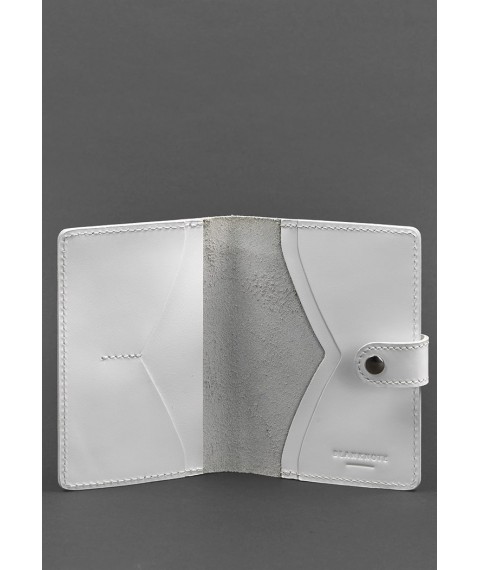 Leather passport cover 3.0 white