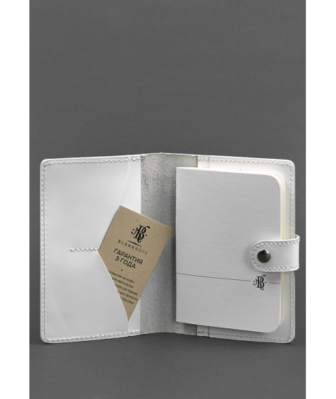 Leather passport cover 3.0 white