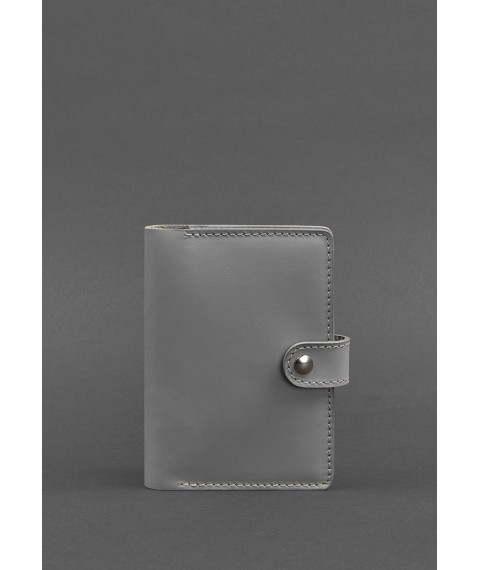 Leather passport cover 3.0 gray
