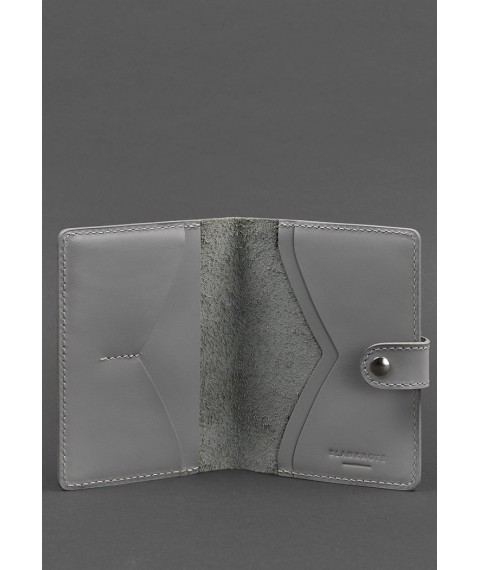 Leather passport cover 3.0 gray