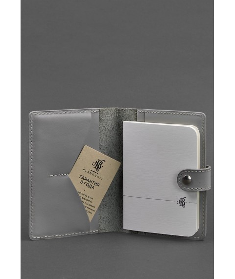 Leather passport cover 3.0 gray