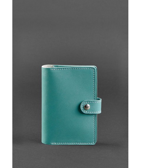 Leather passport cover 3.0 turquoise