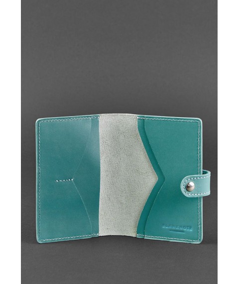 Leather passport cover 3.0 turquoise
