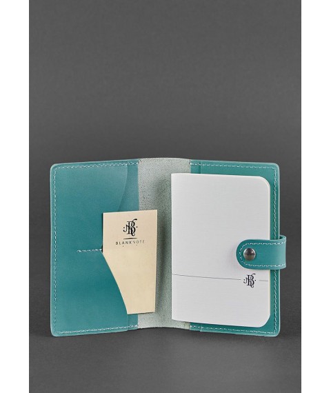 Leather passport cover 3.0 turquoise