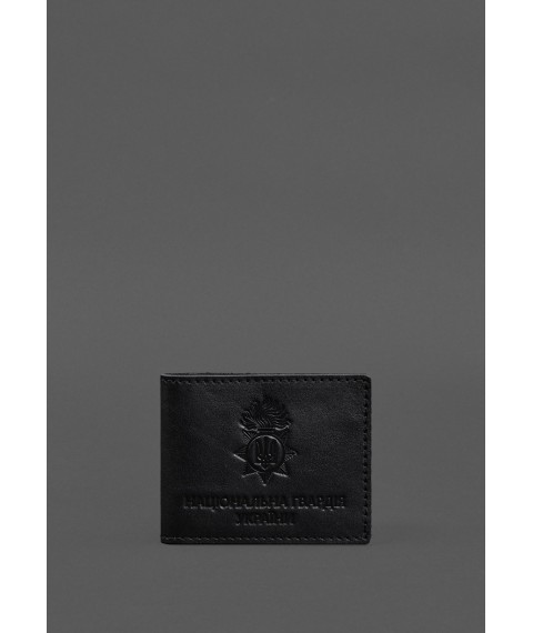 Leather cover for service ID of the National Guard Black