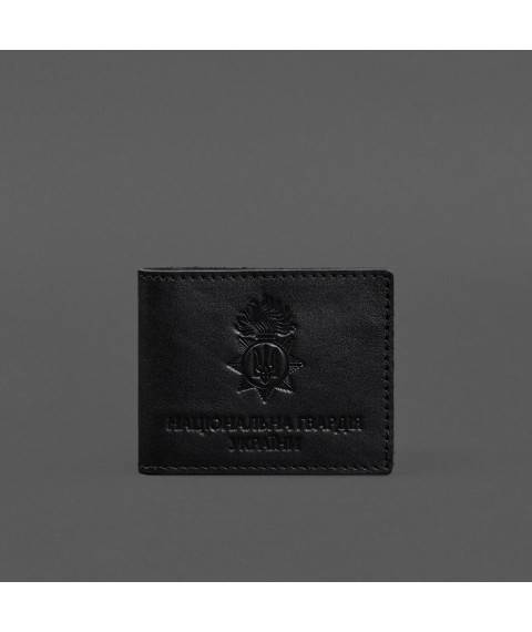 Leather cover for service ID of the National Guard Black