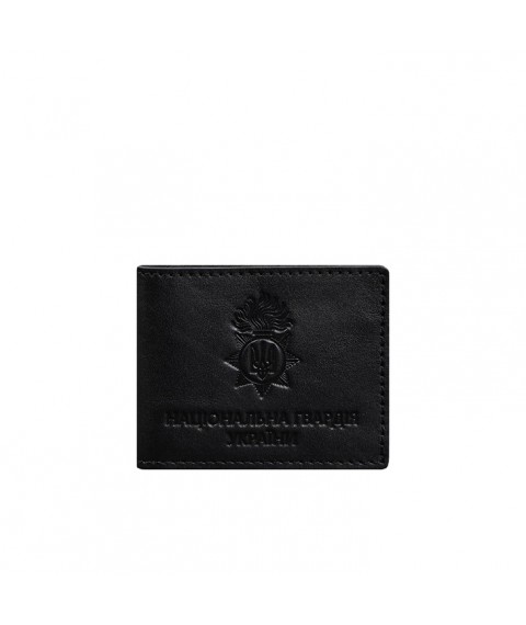 Leather cover for service ID of the National Guard Black