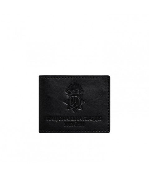 Leather cover for service ID of the National Guard Black