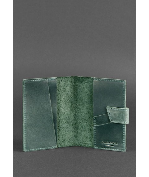 Leather passport cover 4.0 green Crazy Horse