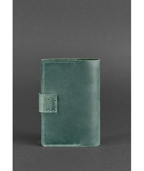 Leather passport cover 4.0 green Crazy Horse