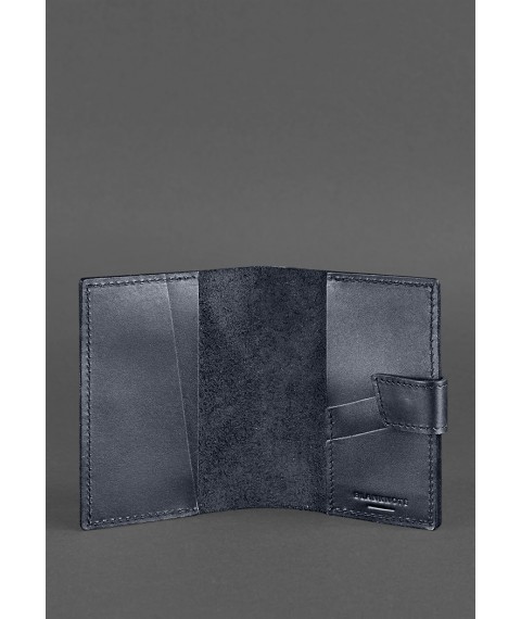 Leather passport cover 4.0 dark blue