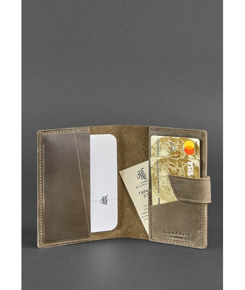 Шкіряна обкладинка для паспорта 4.0 темно-коричнева