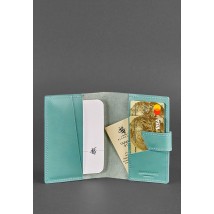 Leather passport cover 4.0 turquoise