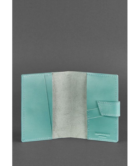 Leather passport cover 4.0 turquoise
