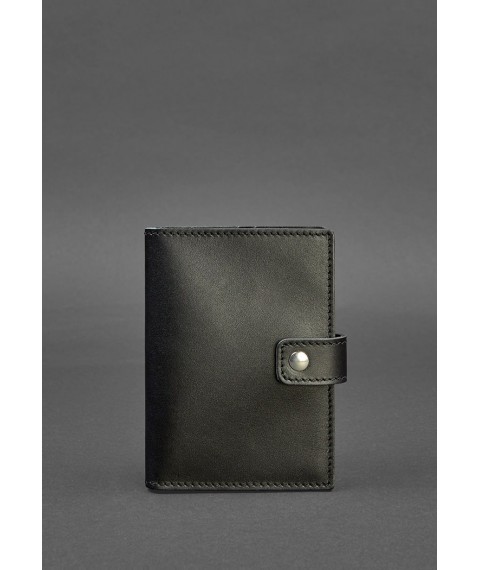 Leather passport cover 5.0 (with window) black