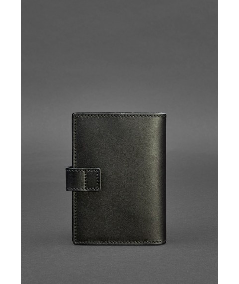 Leather passport cover 5.0 (with window) black