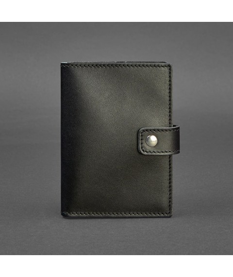 Leather passport cover 5.0 (with window) black